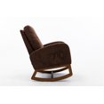 thumbnail image 3 of Rocking Accent Chair,Tufted Upholstered Lounge Chair Nursery Chair with Side Pocket,Comfortable Fabric Glider Rocker with Wood Base,Modern High Back Armchair for Nursery Living Room Bedroom,Coffee, 3 of 7