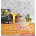 thumbnail image 2 of Hand-tufted Wool Orange Transitional Floral Paisley Rug, 2 of 10