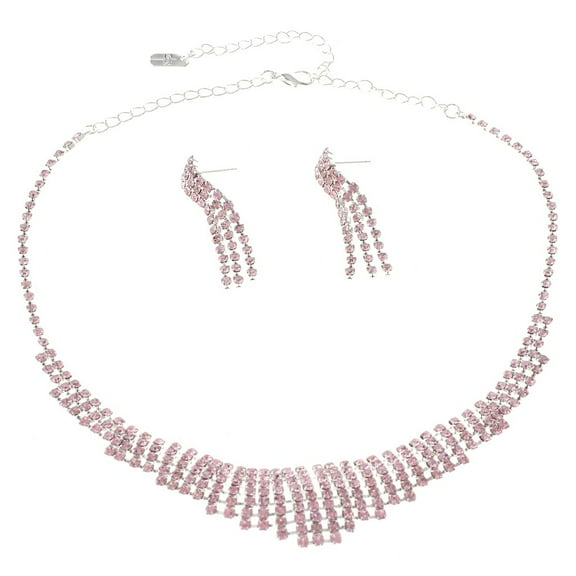 Rhinestone Necklace Earring Set