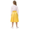 thumbnail image 5 of Oyang Little Girl's Pleated Elastic High Waist Swing A-line Chiffon Flared Midi Skirt 3-12Y, 5 of 10
