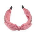 thumbnail image 6 of Vocoste Bunny Ears Wide Bow Headbands Fashion Hair Hoop Pink with Bow Knotted for Girl Women, 6 of 6