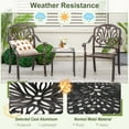 thumbnail image 5 of Costway 4 PCS Patio Cast Aluminum Dining Chairs Armrests Outdoor Stackable Brown, 5 of 8