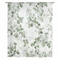 thumbnail image 2 of Tropical Foliage Sheer Curtains 45 Inches Long, Sage Green Botanical Spring Summer Light Filering Curtains, Breathable Simi Curtain Privacy Drapes for Kitchen Bathroom Small Window Treatment, 2 of 9