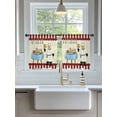 thumbnail image 3 of Smile Chef Sheer Curtains 45 inches Long, Kitchen Knife Fork Food Red White Plaid Light Filtering Sheer Window Curtains Rod Pocket Voile Drapes for Bedroom Living Room, 52"W x 45"L 2 Panels, 3 of 7