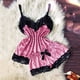 thumbnail image 2 of Gibobby Tangas de mujer sexy para sexo Día de San Valentín Pantalones cortos Ropa de dormir Terciopelo Nuevo Sexy Cuello en V Tops Camisola Lencería Pijamas Mujeres Íntim(Rosa, G), 2 of 5