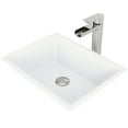 thumbnail image 3 of VIGO Matte Stone Vinca Composite Rectangular Vessel Bathroom Sink in White with Faucet and Pop-Up Drain in Brushed Nickel, 3 of 10