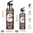 thumbnail image 2 of Yayeee 20oz Insulated Water Bottle Double Wall Stainless Steel with Flip Straw Lid, Brown Abstract Eagle, 2 of 7