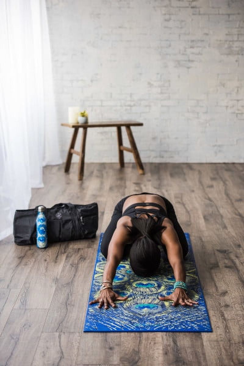 Gaiam Premium Print Yoga Mat, Sapphire Feather, 6mm