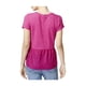 thumbnail image 2 of maison Jules - Camiseta básica con peplum de encaje para mujer, rosa, XS, 2 of 5