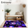 thumbnail image 3 of ODIKA 3'x5' Machine Washable Non-Slip Area Rug, Whimsical Feline Astronaut Exploring Cosmic Adventure Bath High Traffic Rug with Pad, Black, 656314, 3 of 8