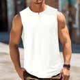 thumbnail image 2 of Turilly Men Casual Fashion Solid Pullover Round Neck Sports Tank Tops Button Blouse, 2 of 6