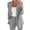 Gray plus size blazer set a1, variant on Women Plus Size 2 Piece Blazer Set Open Front Long Sleeve Jacket Elastic Waisted Pants Matching Lounge Outfits Casual Work Business Tracksuits Travel Airport Clothes, Gray 2XL