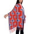 thumbnail image 2 of Women Norwegian Flag Scarf Large Shawls For Travel Office, 2 of 6