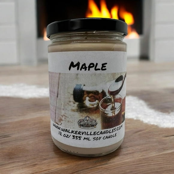 Maple Vegan Coconut Soy 12 oz/ 355 ml Candle Hand-poured, Eco-friendly, Clean Burning, Bakery, Food, Drink