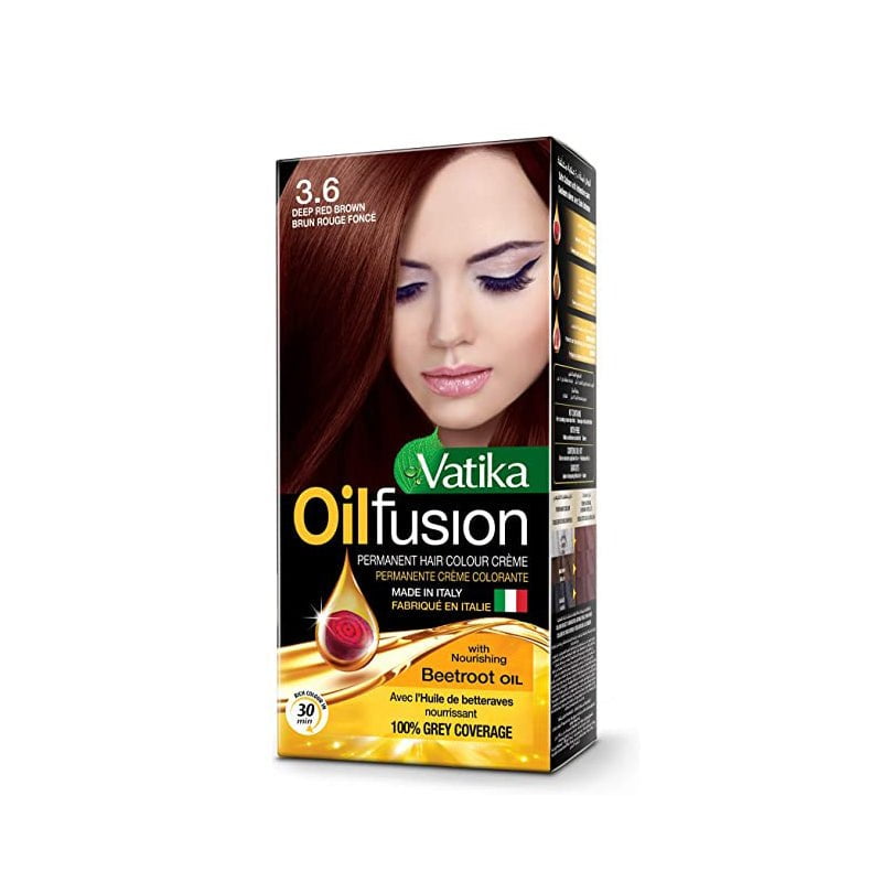 Dabur Vatika Oilfusion Permamnent Hair Colour Creme () Deep Red Brown  100ml 