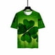 thumbnail image 3 of Camiseta con estampado de trébol verde para mujer de Honeeladyy, ideal para el Día de San Patricio, con texto "Bendito y bendecido", y camisetas de manga corta con texto "Felices fiestas"., 3 of 8