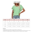 thumbnail image 4 of Camiseta informal holgada con cuello redondo y puntos de manga con volantes para mujer, Top de verano para uso diario, 4 of 6