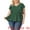 Green, variant on Unique Bargains Women Plus Size Tops V Neck Ruffle Sleeve Pleated Peplum Blouse Purplish Red 1X