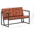 thumbnail image 4 of vidaXL 2-Seater Sofa Brown Real Goat Leather, 4 of 5
