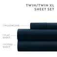 thumbnail image 4 of Wrinkle Resistant Super Soft Bed Sheets Set, Twin 3-Piece Solid in Navy Blue by Comfort Canopy, 4 of 12