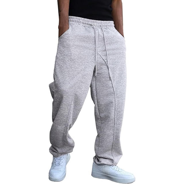 Ceisia Men's Loose Straight Wide-Leg Sweatpants Japanese Terry Cloth Casual Athletic Pants with Deep Pockets Gifts