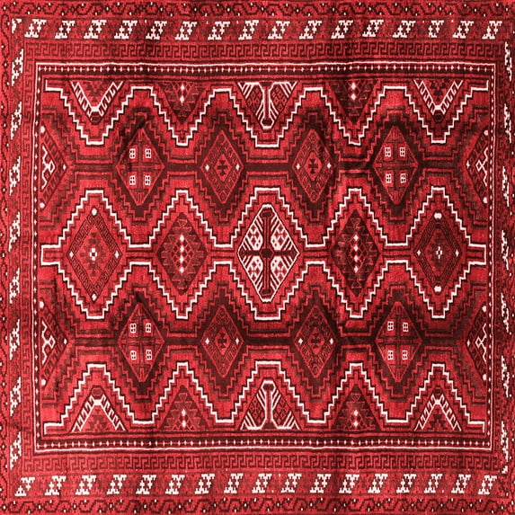 Ahgly Company Indoor Square Persian Red Traditional Area Rugs, 6' Square