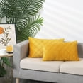 thumbnail image 6 of Unique Bargains 4Pcs Velvet Geometric Textured Pillow Covers Home Decor Cushion Covers Yellow 12" x 20", 6 of 6