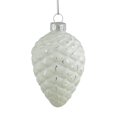 thumbnail image 2 of Northlight 4ct White and Silver Matte Pine Cone Glass Christmas Ornaments 3", 2 of 3