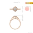 thumbnail image 4 of ANGARA Natural Style Cushion Diamond Filigree Engagement Ring in 14K Rose Gold for Women (Size-4mm| Color-K| Clarity-I3) | April Birthstone, Anniversary, Jewelry Gift for Women | Natural Diamond Ring, 4 of 8