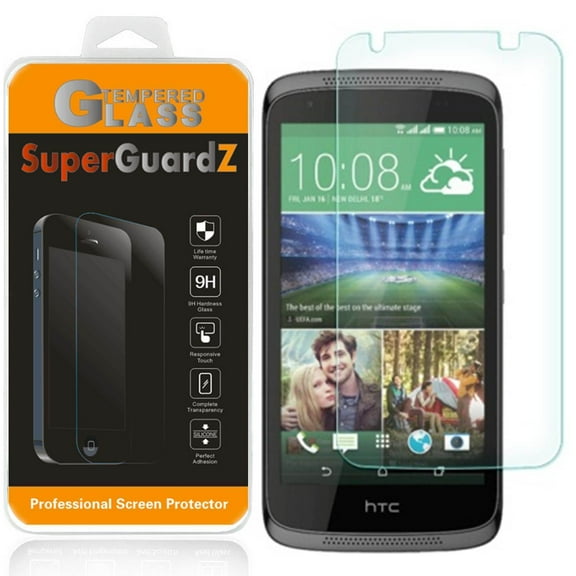 For HTC Desire 526 - SuperGuardZ Tempered Glass Screen Protector [Anti-Scratch, Anti-Bubble]   4-in-1 LED Stylus Pen