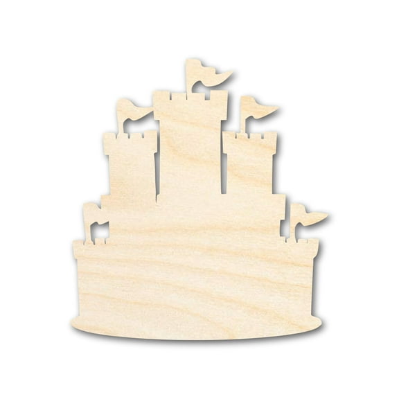Unfinished Wood Medieval Castle Silhouette - History Craft - up to 46" DIY 4" / 1/8"