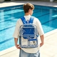 thumbnail image 3 of Clear Backpack for Stadium Events, Heavy Duty Transparent Bookbag with Reinforced Strap, Large Capacity See Through Clear Bag, 3 of 3