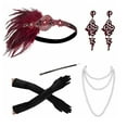 thumbnail image 2 of Accesorios de la década de 1920, diadema, collar, guantes, soporte para cigarrillos, juego de accesorios para disfraces para mujer Sincero  Juguete, 2 of 2