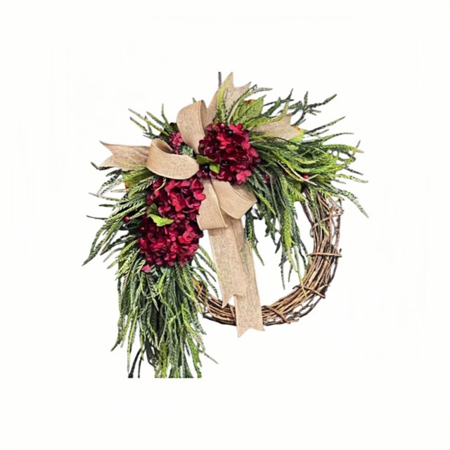 WMQPNNS Made in Canada Christmas Wreath Decoration Suitable for Doors and Walls with A Combination of Flowers and Greenery Creating A Strong Festive Atmosphere