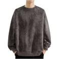 thumbnail image 3 of DODADAWANJ Men's Crewneck Sweatshirt Suede Raglan Sleeve Pullover Big and Tall Sweatshirts for Resort Workout Travel S, 3 of 7