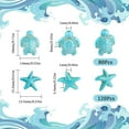 thumbnail image 2 of 6Strands Turtle Beads Charms Starfish White Blue Beads Bulk Synthetic Turquoise 8mm Round Bead Summer Ocean Sea Animal Beads for Jewelry Making, 2 of 9