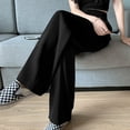 thumbnail image 3 of Pantalones de traje gris para mujer, de alta calidad, drapeados, primavera y otoño, rectos, sueltos, casuales, con fregona pequeña, pantalones estrechos de pierna ancha, 3 of 4