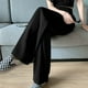 thumbnail image 3 of Pantalones de traje gris para mujer, de alta calidad, drapeados, primavera y otoño, rectos, sueltos, casuales, con fregona pequeña, pantalones estrechos de pierna ancha, 3 of 4