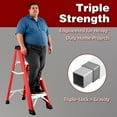 thumbnail image 6 of CQSXDA 41" Fiberglass Step Ladder, 500 lb Capacity, Non-Conductive Insulated Ladder with Non-Slip Feet, Red, 6 of 11