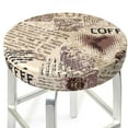 thumbnail image 3 of Lsque Abstract Coffee Pattern With Letters Round Bar chair cushion covers Velvet Fabric Premium Comfort Protects from Scratches and Stains for 14-17 Inch Chair- 14 inch, 3 of 7