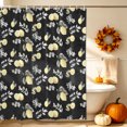 thumbnail image 3 of Yellow Lemons Shower Curtain, Waterproof Shower Curtains for Bathroom, Pastoral Leaves Floral Garden Plants Black Washable Fabric Bathtub Curtain Set Bath Decor with 12 Hooks Extra Long 72"x96", 3 of 8