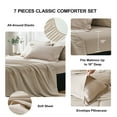 thumbnail image 6 of Flymme Khaki Comforter Set with Sheets,7 Pieces Bed in a Bag Queen Bed Sets Lightweight Microfiber Modern Complete Bedding Sets for All Seasons, 6 of 8