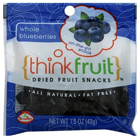 Thinkfruit Whole Blueberries Dried Fruit Snacks, 1.5 oz, (Pack of, 12)