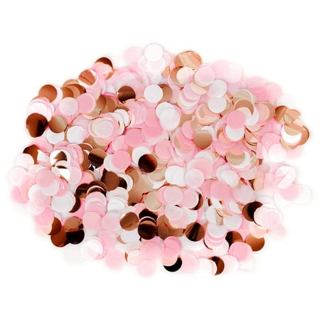 Gold Ombre Koyal Wholesale Tissue Paper Confetti 1-Inch Round Circles, Blush Pink, White, Rose Gold In Bulk 5.3oz Pack, Ombre Pink ()