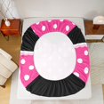 thumbnail image 5 of jejeloiu Cute Bow Tie Twin Sheet Sets,Kawaii Polka Dots Twin Fitted Sheet,Pink Black White Flat Sheet For Girl Kids,Ultra Soft Home Decor,3pcs, 5 of 7