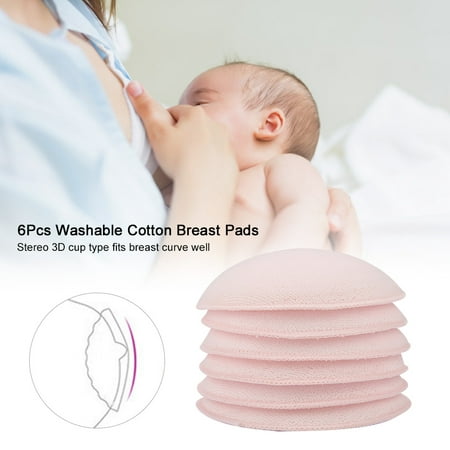 LAFGUR Reusable Nursing Pad, Nursing Pad,6Pcs Washable Soft Cotton Breast Pads Reusable Absorbent Breastfeeding Nursing