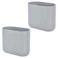 thumbnail image 1 of Juego de 2 cubos de basura iDesign Cade ovalados de plástico, tamaño pequeño, gris, 1 of 4