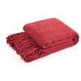 thumbnail image 7 of Throw Blanket for Couch Soft Knitted Textured Couch Cover Tweed Blanket with Fringe Tassel for Home Décor Bed Sofa Chair, 50" x 60", Christmas Red, 7 of 7
