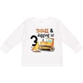 thumbnail image 3 of Inktastic Three and Digging It Bulldozer 3rd Birthday Boys or Girls Long Sleeve Toddler T-Shirt, 3 of 5