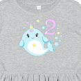 thumbnail image 4 of Inktastic Happy 2nd Birthday with Cute Narwhal Stars and Bubbles Girls Toddler Dress, 4 of 5